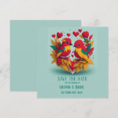 Invitation Oiseaux Reggae Sauvent La Date (Devant / Derrière)