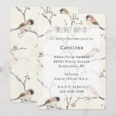 Invitation Oiseaux romantiques dans un arbre Anniversaire (Devant / Derrière)