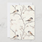 Invitation Oiseaux romantiques dans un arbre Anniversaire (Dos)