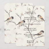 Invitation Oiseaux Romantiques dans un Arbre de Mariage (Devant / Derrière)