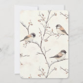 Invitation Oiseaux Romantiques dans un Arbre de Mariage (Dos)