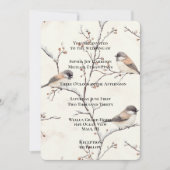 Invitation Oiseaux Romantiques dans un Arbre de Mariage (Devant)
