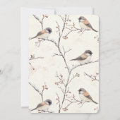 Invitation Oiseaux romantiques dans un mariage d'arbre (Dos)