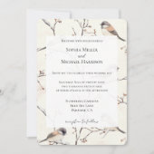 Invitation Oiseaux romantiques dans un mariage d'arbre (Devant)