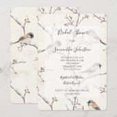 Invitation Oiseaux romantiques dans une douche de mariée à l' (Devant / Derrière)