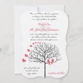 Invitation Oiseaux romantiques Honeysuckle Rose Mariage Invit (Devant)