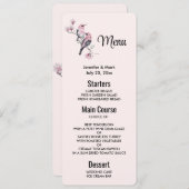 Invitation Oiseaux roses et noirs sur une branche d'arbre (Devant / Derrière)