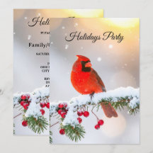 Oiseaux rouges Cardinal de Noël Fleur Vacances Fêt