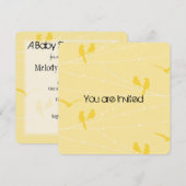 Invitation Oiseaux sur un Baby shower à fil (Devant / Derrière)