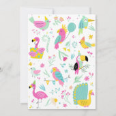 Invitation Oiseaux tropicaux colorés (Dos)