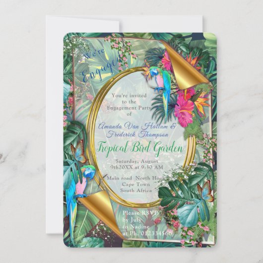 Invitation Oiseaux tropicaux du paradis (Devant)