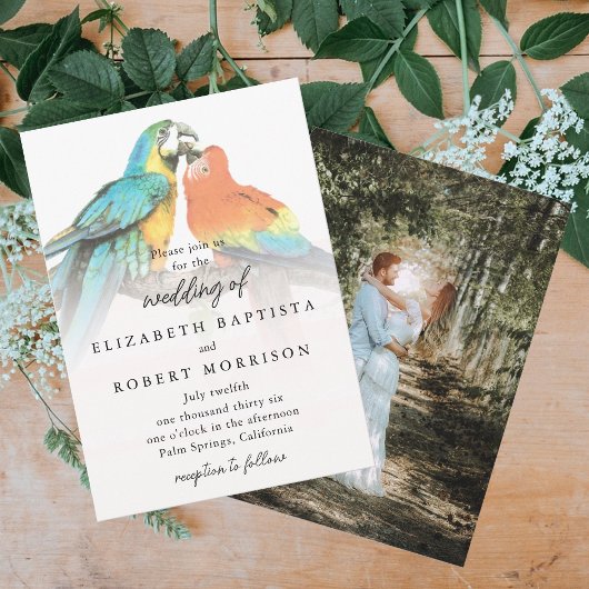 Invitation Oiseaux tropicaux Élégant Whimsical Mariage modern