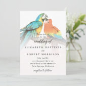 Invitation Oiseaux tropicaux Élégant Whimsical Mariage modern (Debout devant)