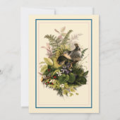 Invitation Oiseaux Victoriens De L'Ère En Nid Avec Fleurs Mar (Dos)