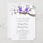 Invitation Oiseaux vintages Mariage jaune et violet Inviter (Devant)