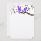Invitation Oiseaux vintages Mariage jaune et violet Inviter (Dos)