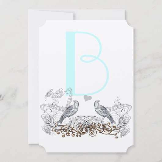 Invitation Oiseaux vintages que vous choisissez Accent Faire- (Dos)