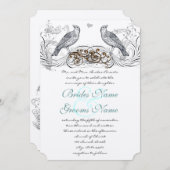 Invitation Oiseaux vintages que vous choisissez Accent Faire- (Devant / Derrière)