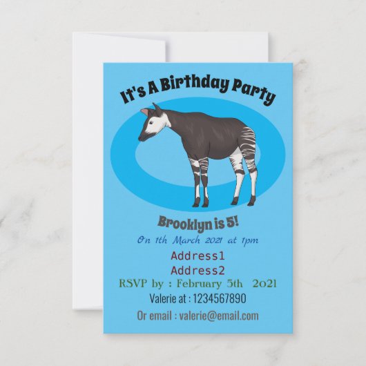 Invitation Okapi (Devant)