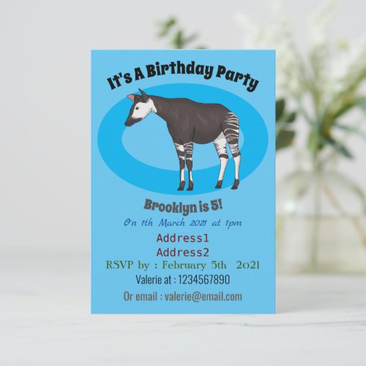 Invitation Okapi (Debout devant)