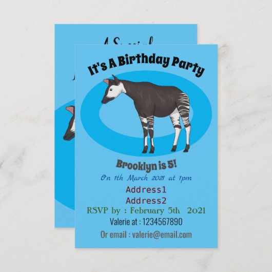 Invitation Okapi (Devant / Derrière)