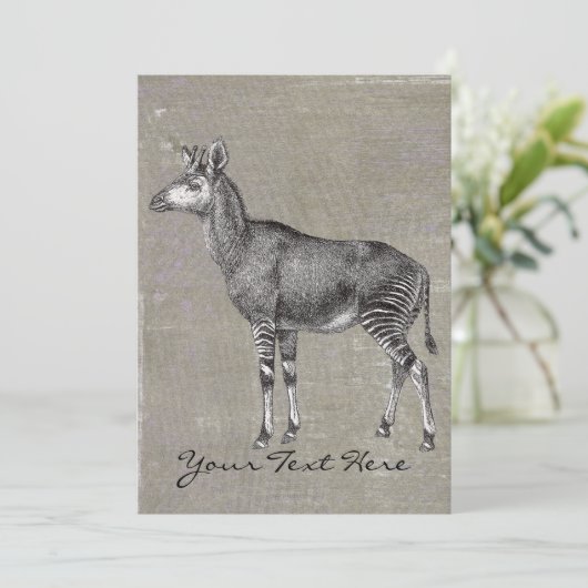 Invitation Okapi vintage (Debout devant)