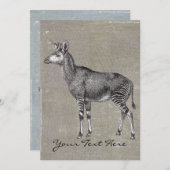 Invitation Okapi vintage (Devant / Derrière)