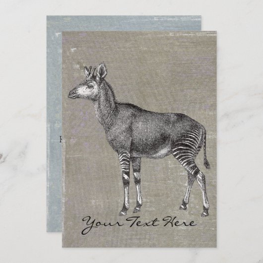 Invitation Okapi vintage (Devant / Derrière)