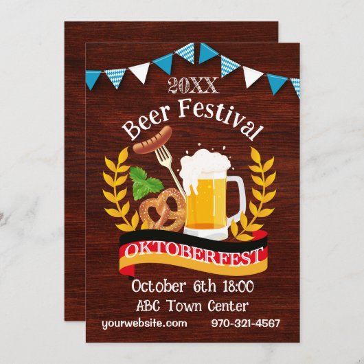 Invitation Oktoberfest (Devant / Derrière)