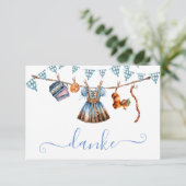 Invitation Oktoberfest Danke Merci note (Debout devant)