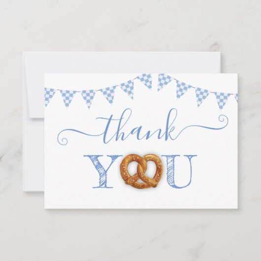 Invitation Oktoberfest Pretzel Danke Merci note (Devant)