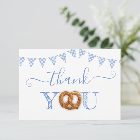 Invitation Oktoberfest Pretzel Danke Merci note (Debout devant)