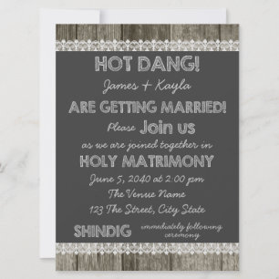 Invitation Old Fashioned Barn Wood Chalkboard Country Wedding