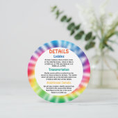 Invitation Old Hippie Hippie Tie Dye Détails de l'événement (Debout devant)