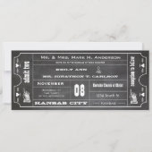 Invitation Old Hollywood Chalkboard Ticket Typographie Invita (Devant)