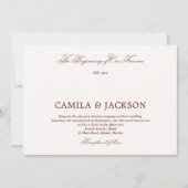 Invitation Old Money Burgundy Wedding (Devant)