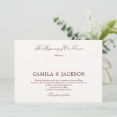 Invitation Old Money Burgundy Wedding (Debout devant)