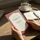 Invitation old money Classic Burgundy Script Name Wedding