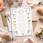 Invitation Old Money Regency Floral Tea Party Boy Baby Shower