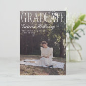 Invitation Old Money Two Photo Graduation Announcement (Debout devant)