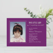 Invitation Old Photo Fête des mariées Majestic Purple Invitat (Debout devant)