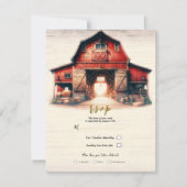 Invitation Old Red Barn Rustic Mariage campagnard R.S.V.P. (Devant)