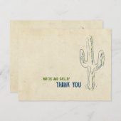 Invitation Old West Cactus Western Notes de remerciements (Devant / Derrière)