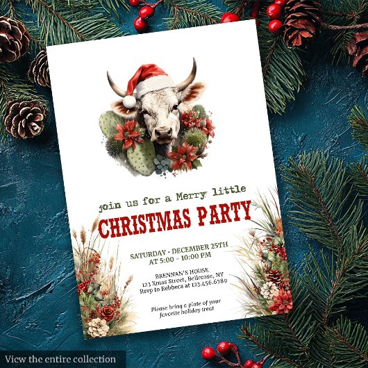 Invitation Old West Christmas party editable digital invites