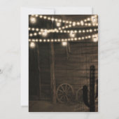 Invitation Old Western Saloon Rustique Mariage Fiançailles (Dos)