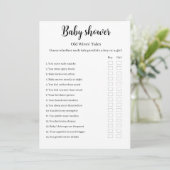 Invitation Old Wives Tales Baby Shower Game, (Debout devant)
