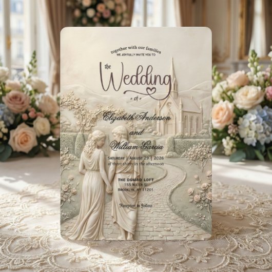 Invitation Old World Grecian Romance Garden Wedding