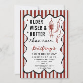 Invitation Older Wiser Hotter Than Ever Retro 30th Birthday (Devant)