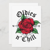 Invitation Oldies and Chill Compass Oldies Rose rouge (Devant / Derrière)