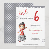 Invitation Ole Sevillana Flamenco Dancer Anniversaire (Devant / Derrière)